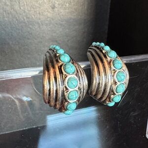 Mango Turquoise and Silver Earrings